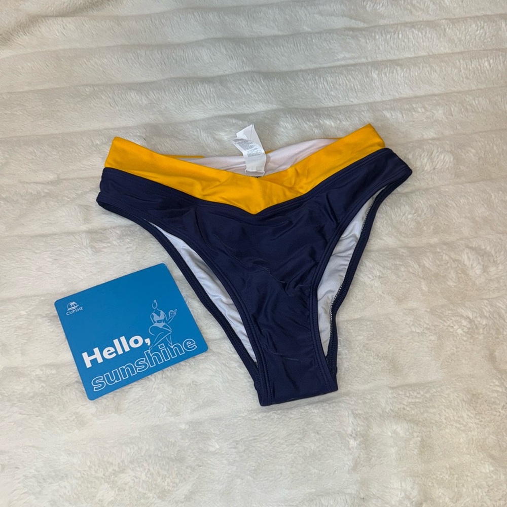 Cupshe Hidden Wonders Colorblock High Rise Bikini Bottoms Size: M NWT